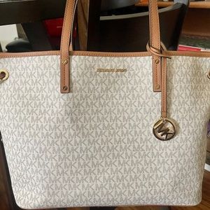 Michael Kors White Drawstring Tote